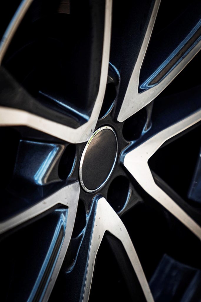 shiny rim of a car
